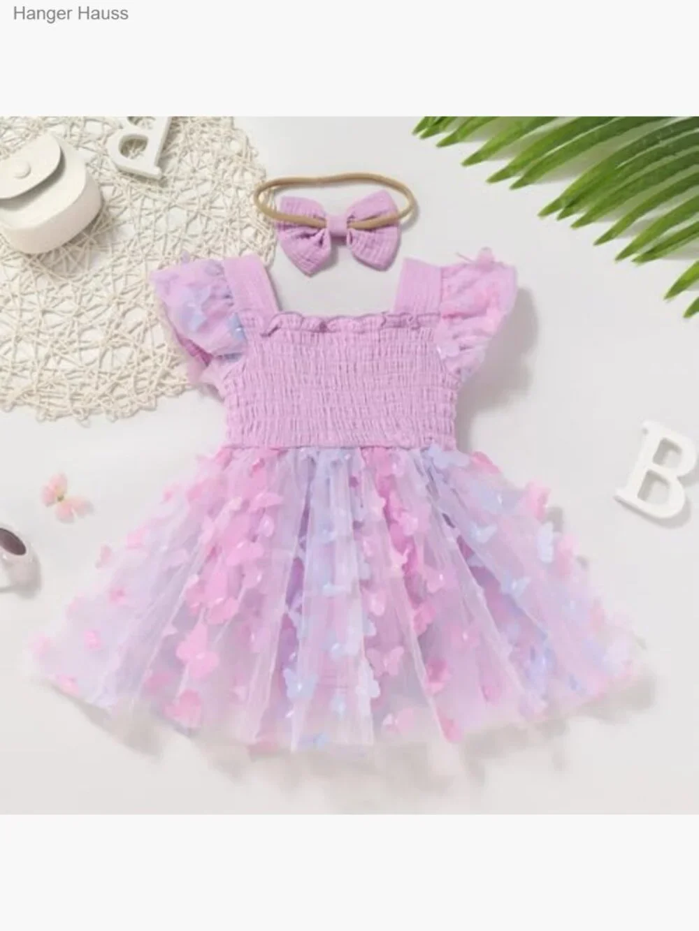 Baby Girl First Birthday Tutu Romper Dress Square Neck Ruffle Sleeve